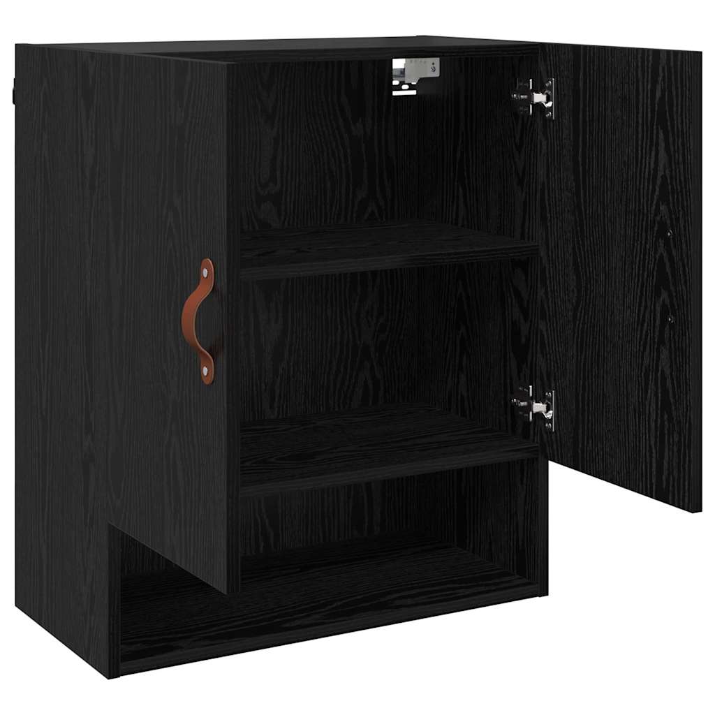 Veggskap Veggmontert Svart Eik 60 X 31 X 70 Cm Konstruert Tre