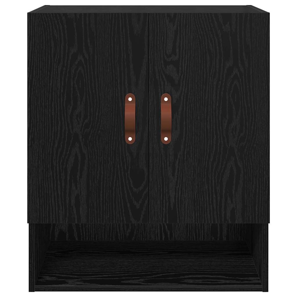 Veggskap Veggmontert Svart Eik 60 X 31 X 70 Cm Konstruert Tre