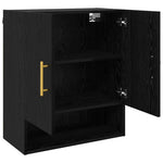 Veggskap Veggmontert Svart Eik 60 X 31 X 70 Cm Konstruert Tre