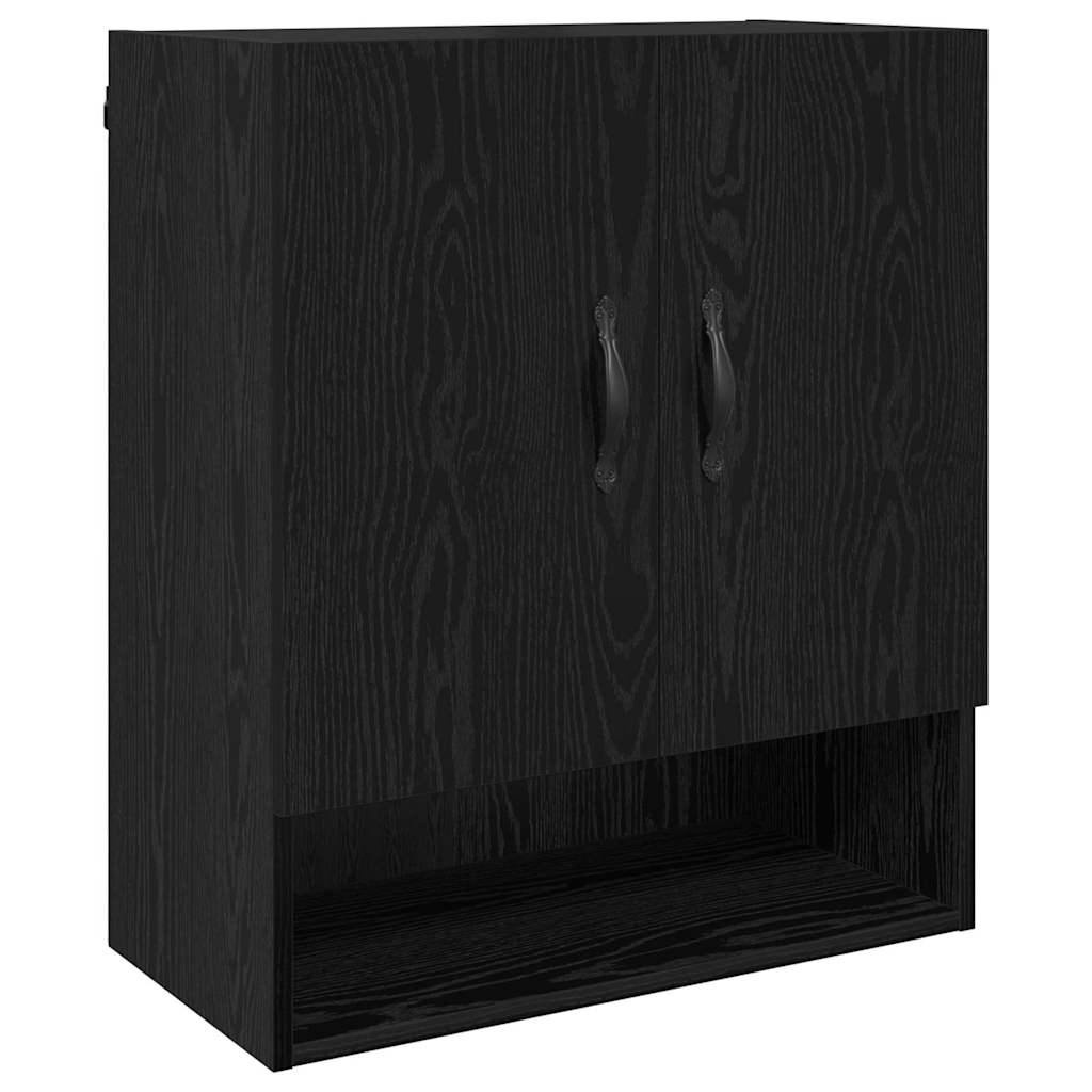 Vegghengt Skap Svart Eik 60 X 31 X 70 Cm Konstruert Tre