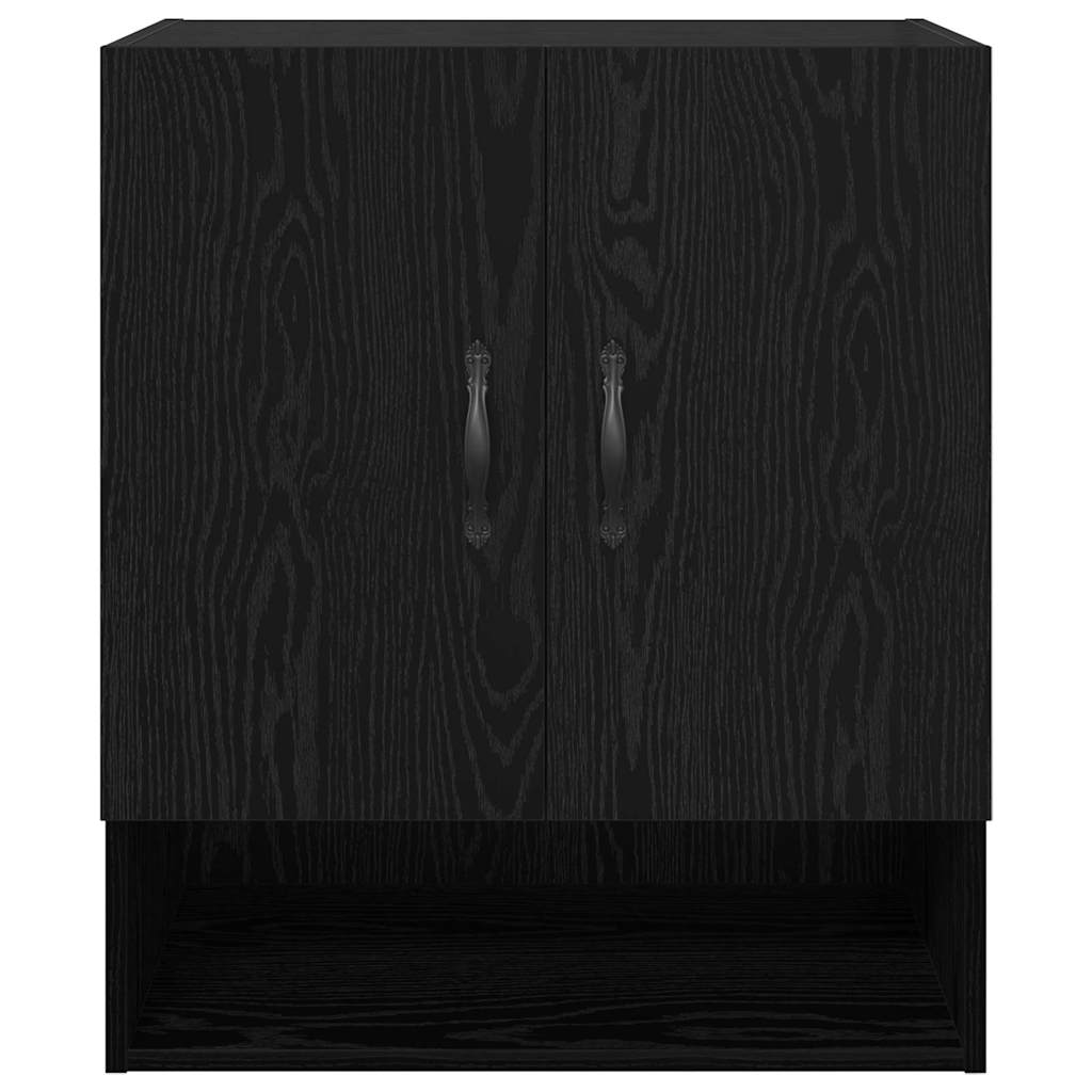 Vegghengt Skap Svart Eik 60 X 31 X 70 Cm Konstruert Tre