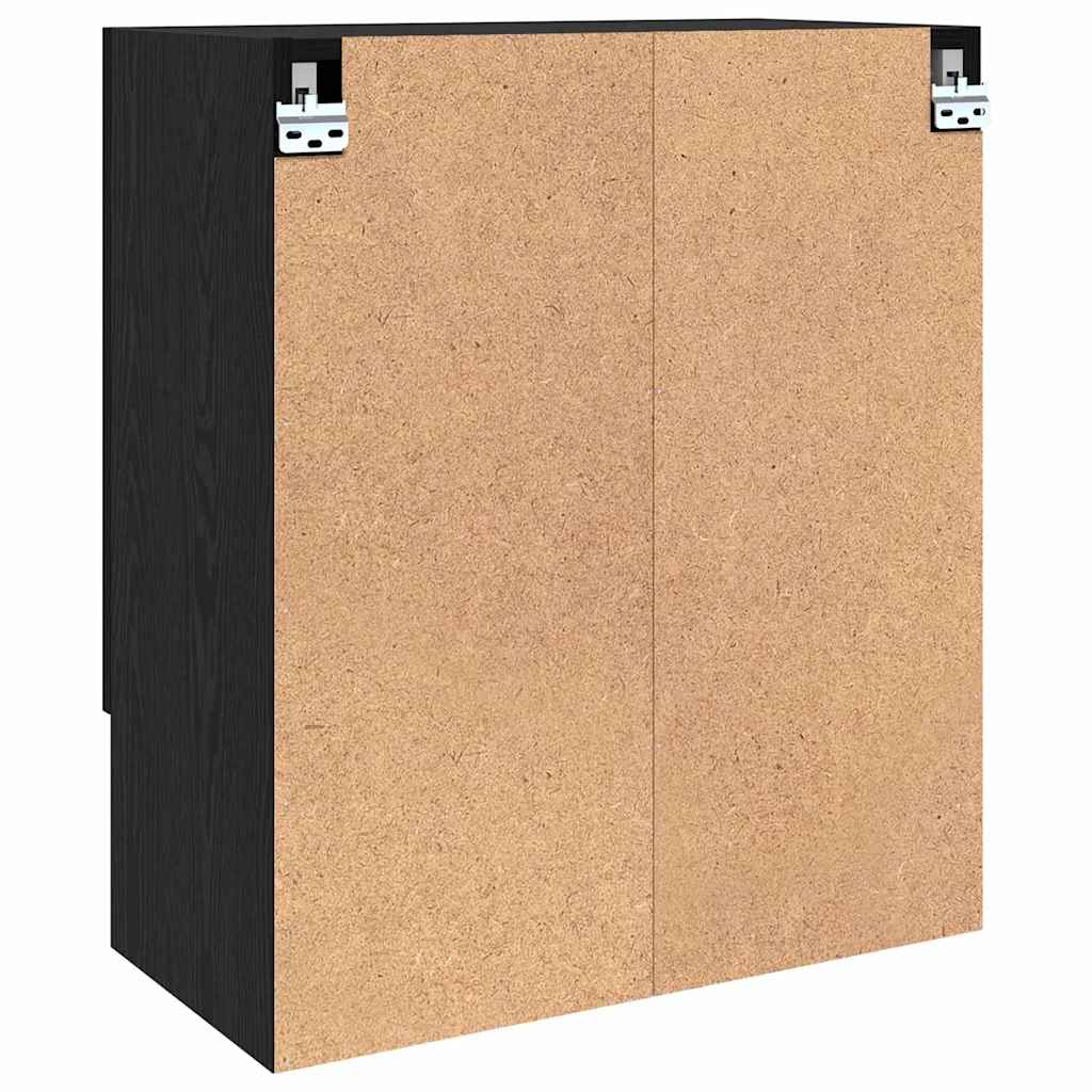 Vegghengt Skap Svart Eik 60 X 31 X 70 Cm Konstruert Tre