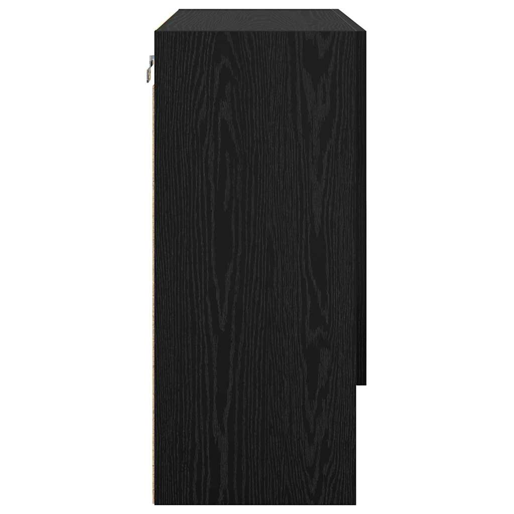 Vegghengt Skap Svart Eik 60 X 31 X 70 Cm Konstruert Tre