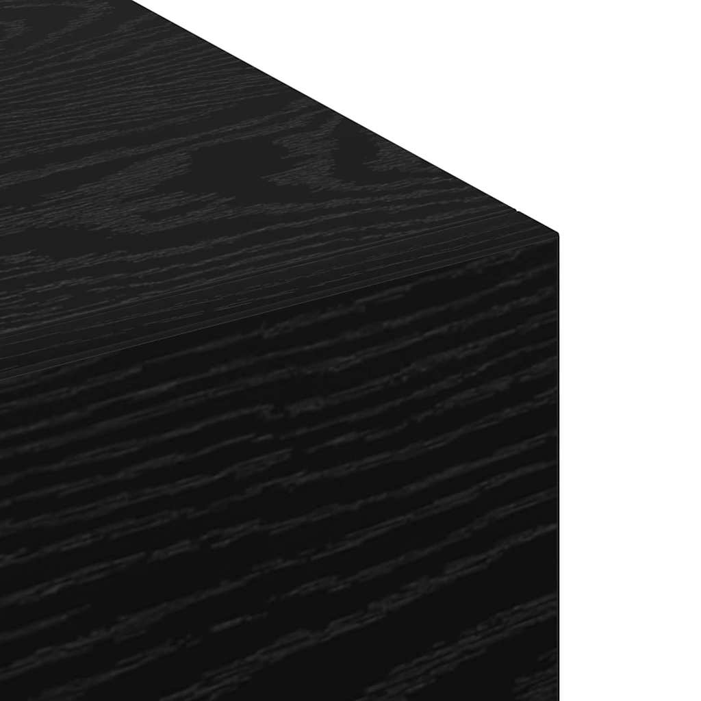 Vegghengt Skap Svart Eik 100 X 36,5 X 35 Cm Konstruert Tre