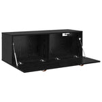 Vegghengt Skap Svart Eik 100 X 36,5 X 35 Cm Konstruert Tre