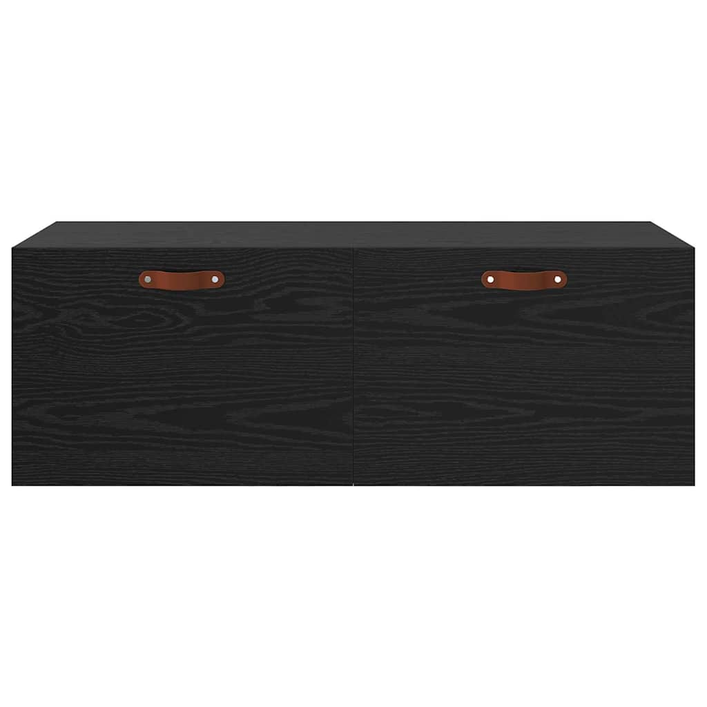 Vegghengt Skap Svart Eik 100 X 36,5 X 35 Cm Konstruert Tre