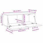 Vegghengt Skap Svart Eik 100 X 36,5 X 35 Cm Konstruert Tre