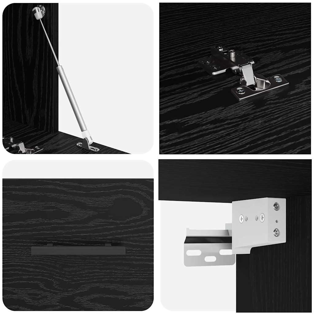 Veggskap Svart Eik 100 X 36.5 X 35 Cm Konstruert Tre