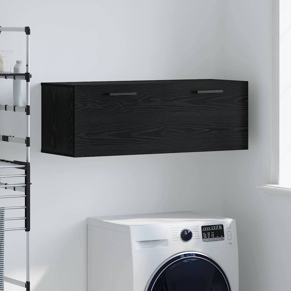 Veggskap Svart Eik 100 X 36.5 X 35 Cm Konstruert Tre