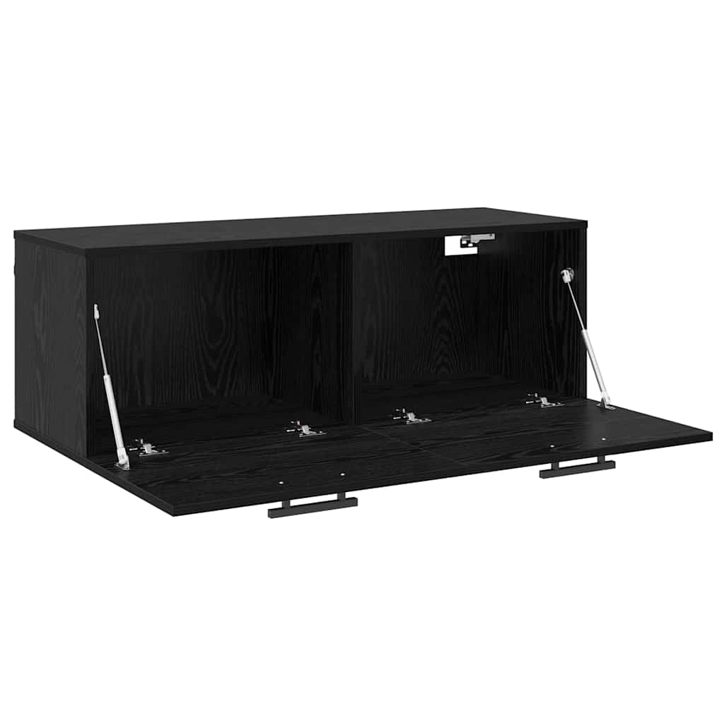 Veggskap Svart Eik 100 X 36.5 X 35 Cm Konstruert Tre
