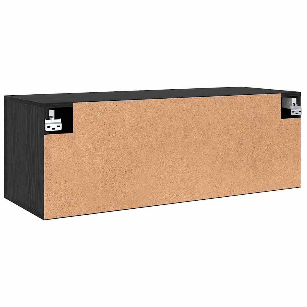 Veggskap Svart Eik 100 X 36.5 X 35 Cm Konstruert Tre