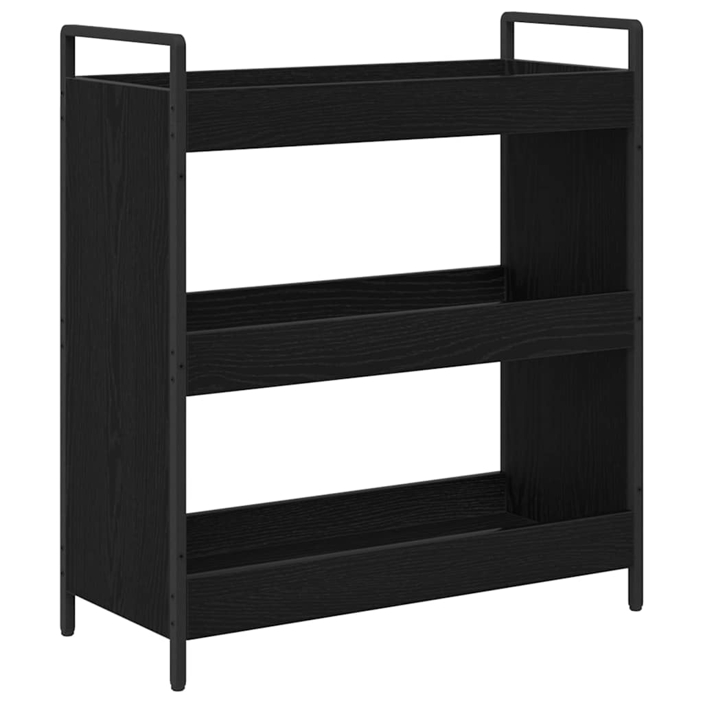 Kjøkkenvogn Svart Eik 70 X 30 X 82 Cm Konstruert Tre