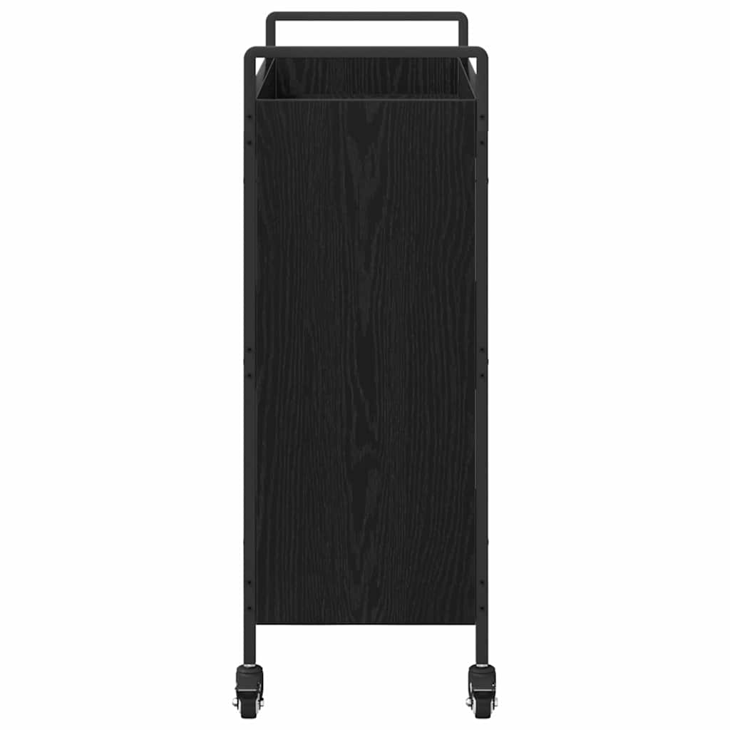 Kjøkkenvogn Svart Eik 70 X 30 X 82 Cm Konstruert Tre