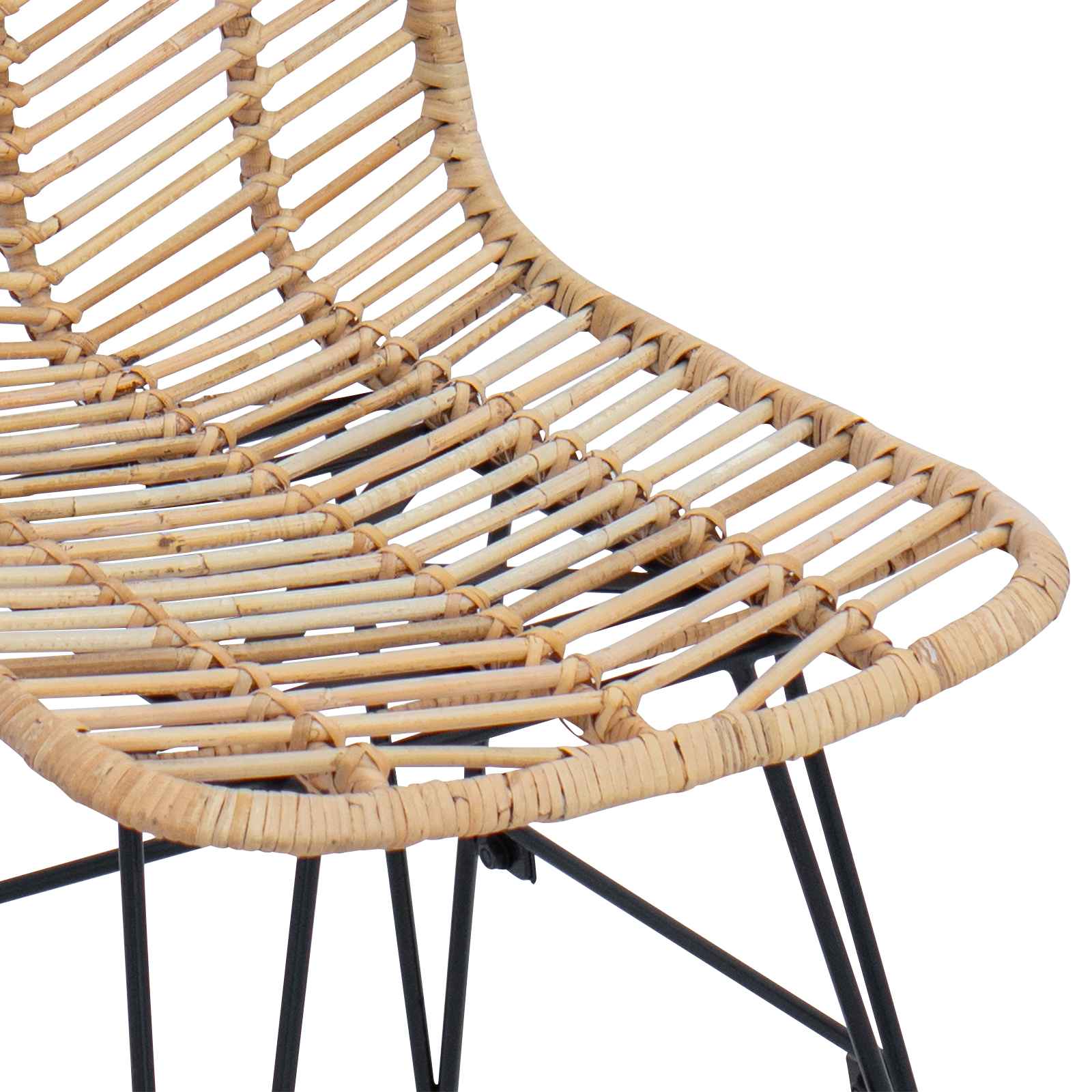 Barstol 2 Pcs Naturlig 44,5 X 54,5 X 97,5 Cm Rattan Og Jern