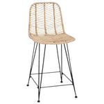Barstol 2 Pcs Naturlig 44,5 X 54,5 X 97,5 Cm Rattan Og Jern