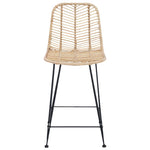 Barstol 2 Pcs Naturlig 44,5 X 54,5 X 97,5 Cm Rattan Og Jern