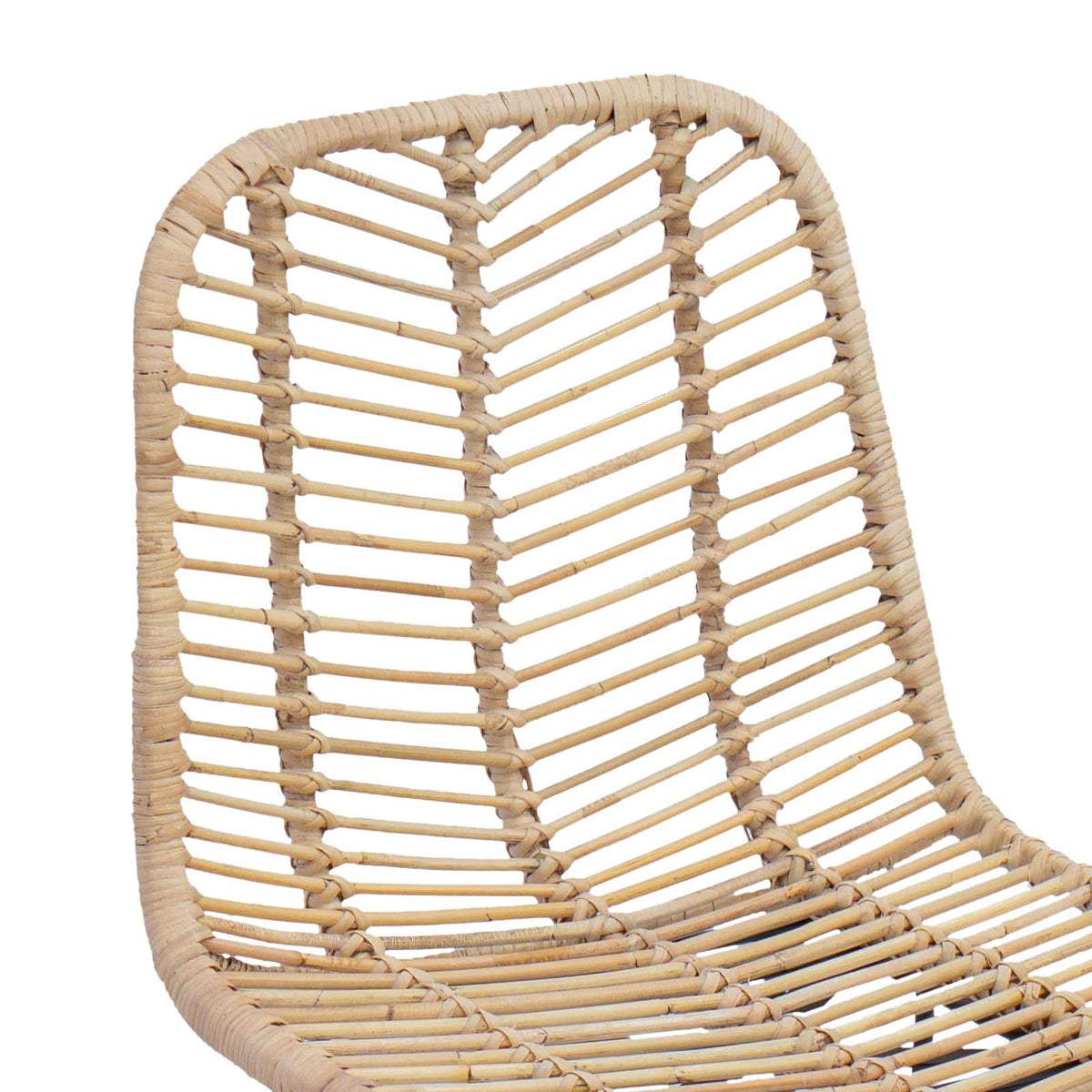 Barstol 2 Pcs Naturlig 44,5 X 53 X 111 Cm Rattan Og Jern