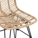 Barstol 2 Pcs Naturlig 44,5 X 53 X 111 Cm Rattan Og Jern