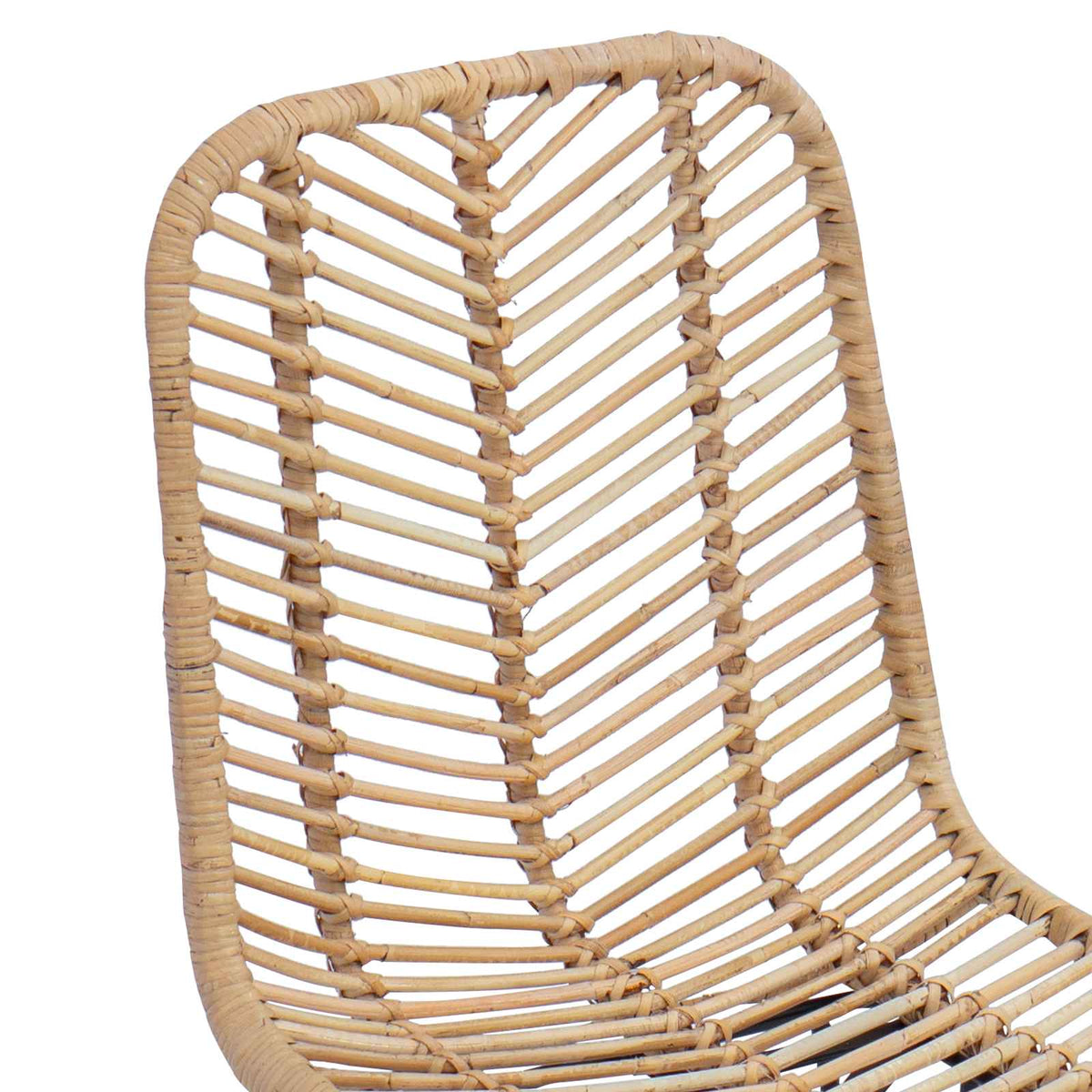 Spisestuestol 2 Pcs Naturlig 44,5 X 55 X 85 Cm Rattan Og Jern