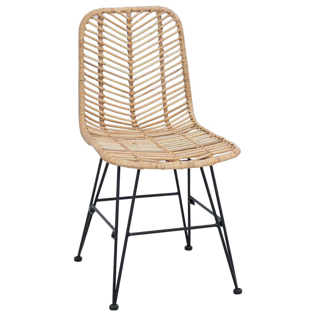 Spisestuestol 2 Pcs Naturlig 44,5 X 55 X 85 Cm Rattan Og Jern