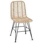 Spisestuestol 2 Pcs Naturlig 44,5 X 55 X 85 Cm Rattan Og Jern