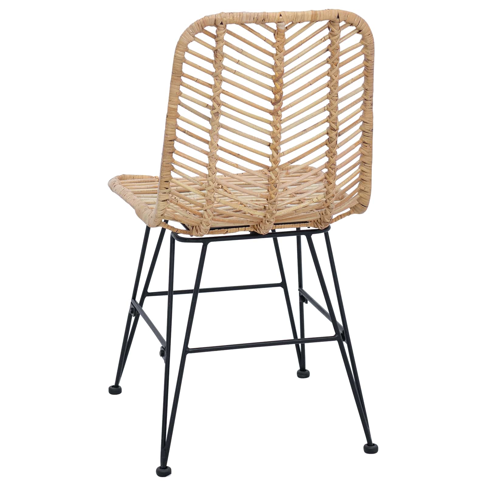 Spisestuestol 2 Pcs Naturlig 44,5 X 55 X 85 Cm Rattan Og Jern