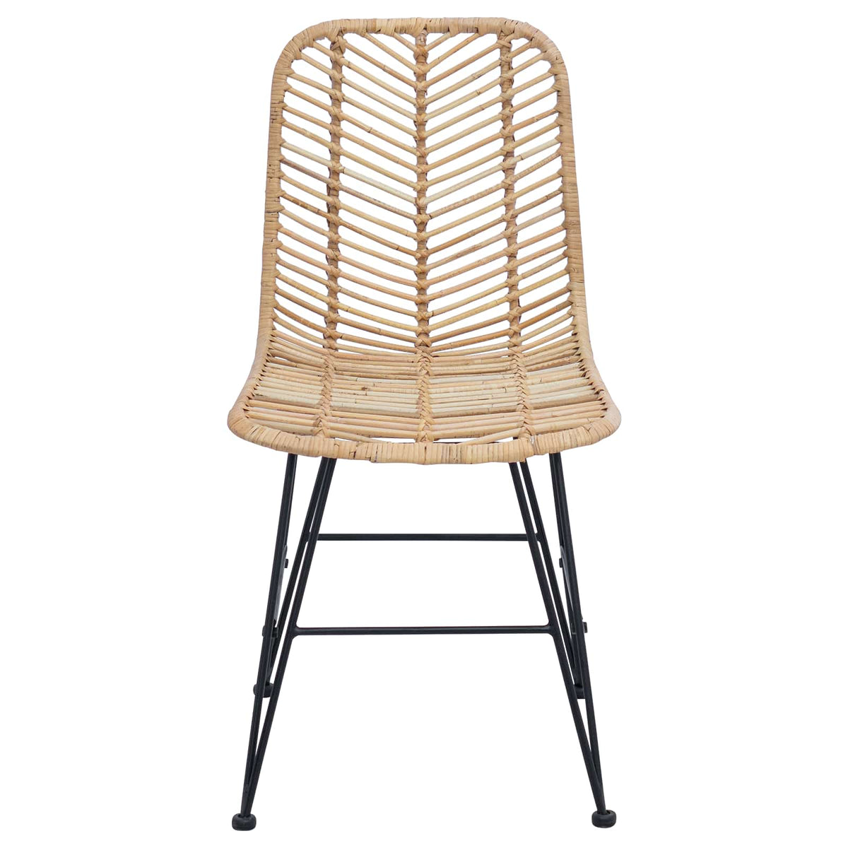 Spisestuestol 2 Pcs Naturlig 44,5 X 55 X 85 Cm Rattan Og Jern