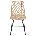 Spisestuestol 2 Pcs Naturlig 44,5 X 55 X 85 Cm Rattan Og Jern