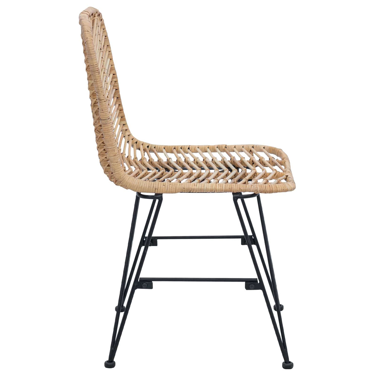 Spisestuestol 2 Pcs Naturlig 44,5 X 55 X 85 Cm Rattan Og Jern