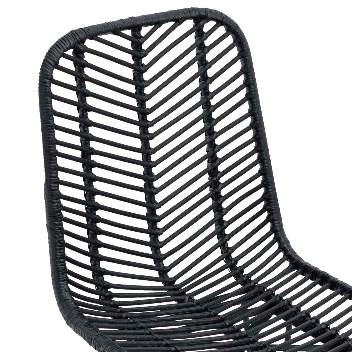 Spisestuestol 2 Pcs Svart 44,5 X 55 X 85 Cm Rattan Og Jern