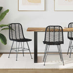 Spisestuestol 2 Pcs Svart 44,5 X 55 X 85 Cm Rattan Og Jern