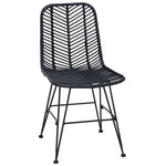 Spisestuestol 2 Pcs Svart 44,5 X 55 X 85 Cm Rattan Og Jern