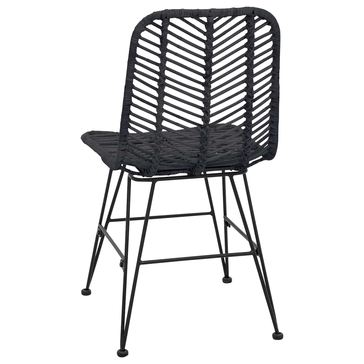 Spisestuestol 2 Pcs Svart 44,5 X 55 X 85 Cm Rattan Og Jern