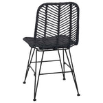Spisestuestol 2 Pcs Svart 44,5 X 55 X 85 Cm Rattan Og Jern