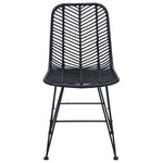 Spisestuestol 2 Pcs Svart 44,5 X 55 X 85 Cm Rattan Og Jern