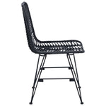 Spisestuestol 2 Pcs Svart 44,5 X 55 X 85 Cm Rattan Og Jern