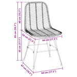 Spisestuestol 2 Pcs Svart 44,5 X 55 X 85 Cm Rattan Og Jern