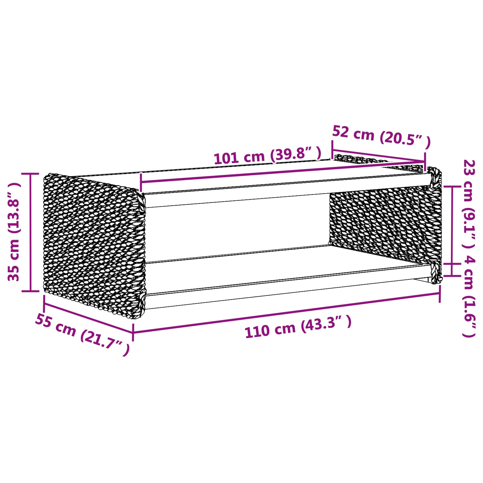 Sidetabell Naturlig 44.5 X 45 X 45 Cm Massiv Mahogni Tre