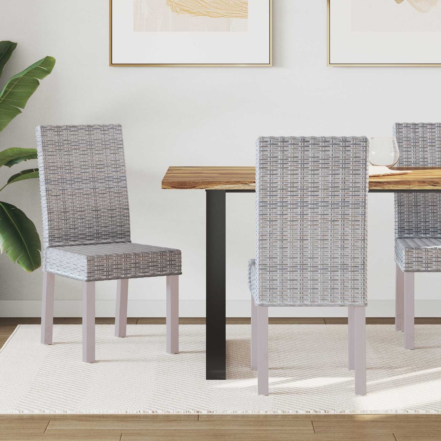 Spisestuestol 2 Pcs Hvitvask 45 X 54 X 93 Cm Massiv Mahogni Tre