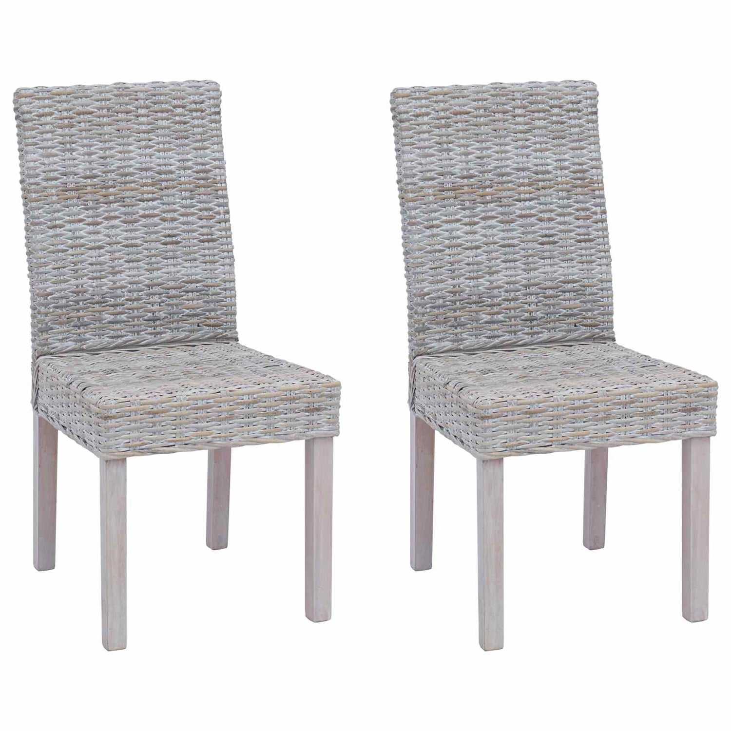 Spisestuestol 2 Pcs Hvitvask 45 X 54 X 93 Cm Massiv Mahogni Tre