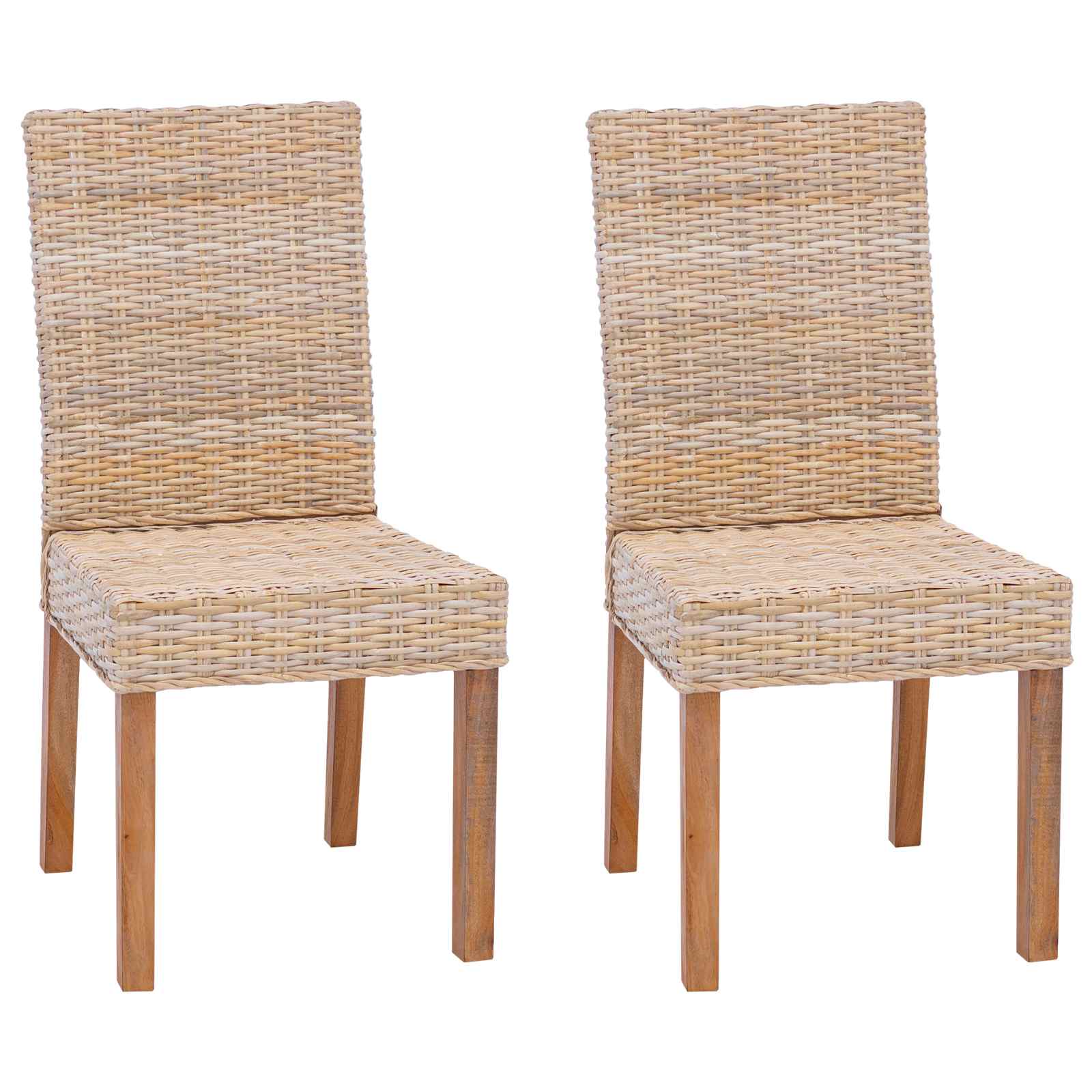 Spisestuestol 2 Pcs Naturlig 45 X 54 X 93 Cm Massiv Mahogni Tre