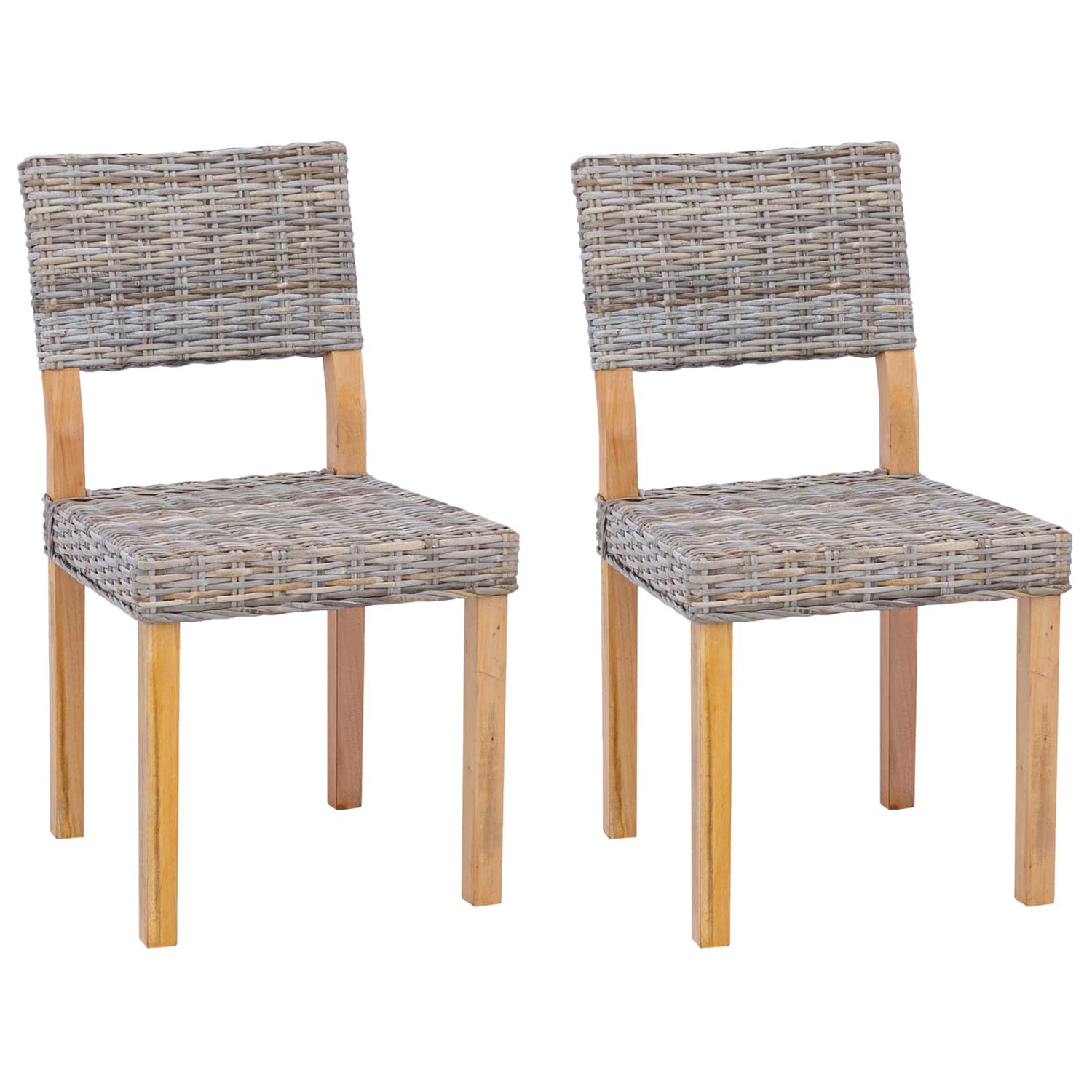 2 Pcs Kubu Grå 45 X 55 X 84 Cm Kubu Rattan