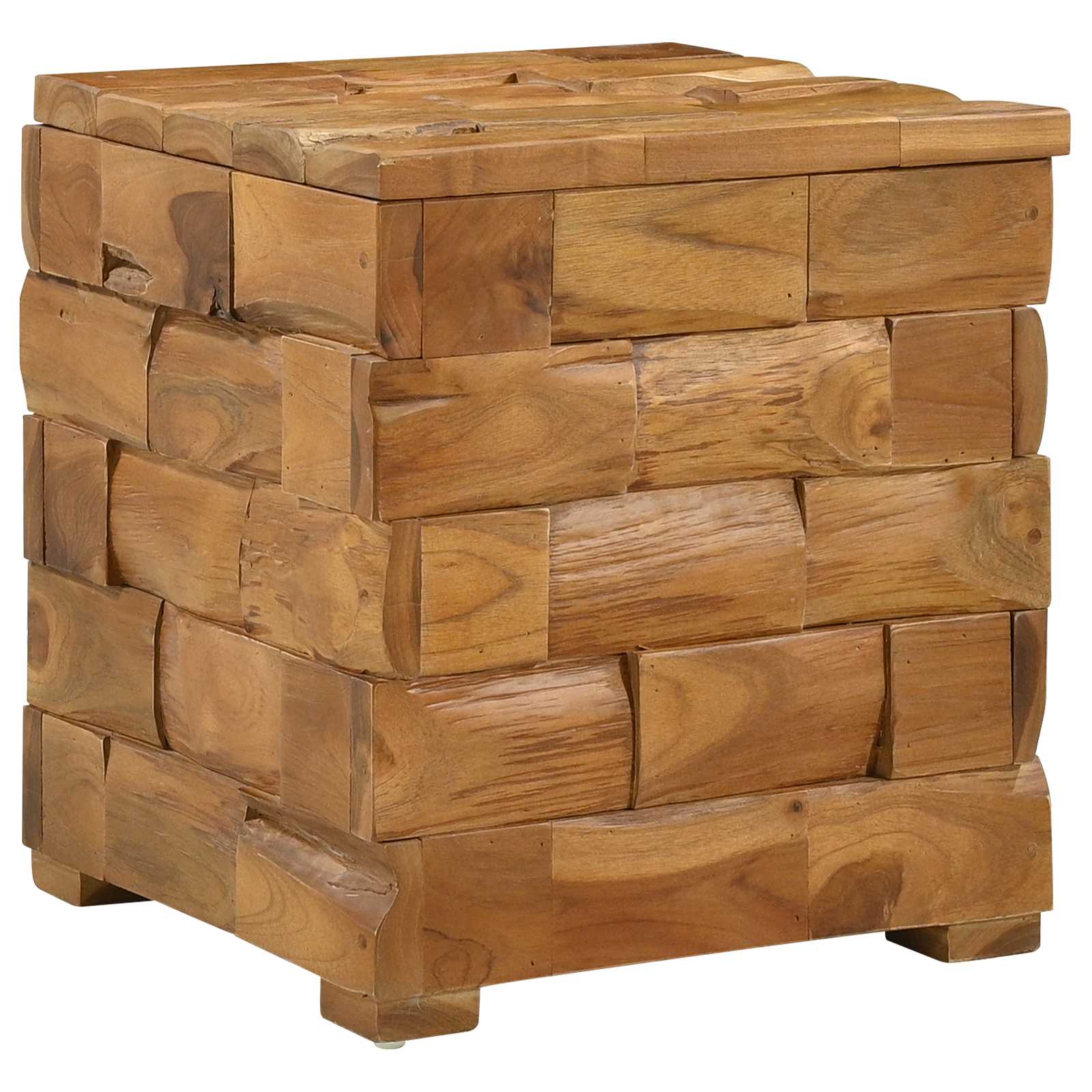 Oppbevaringskrakk Brun 40 X 40 X 45 Cm Massivt Teaktre