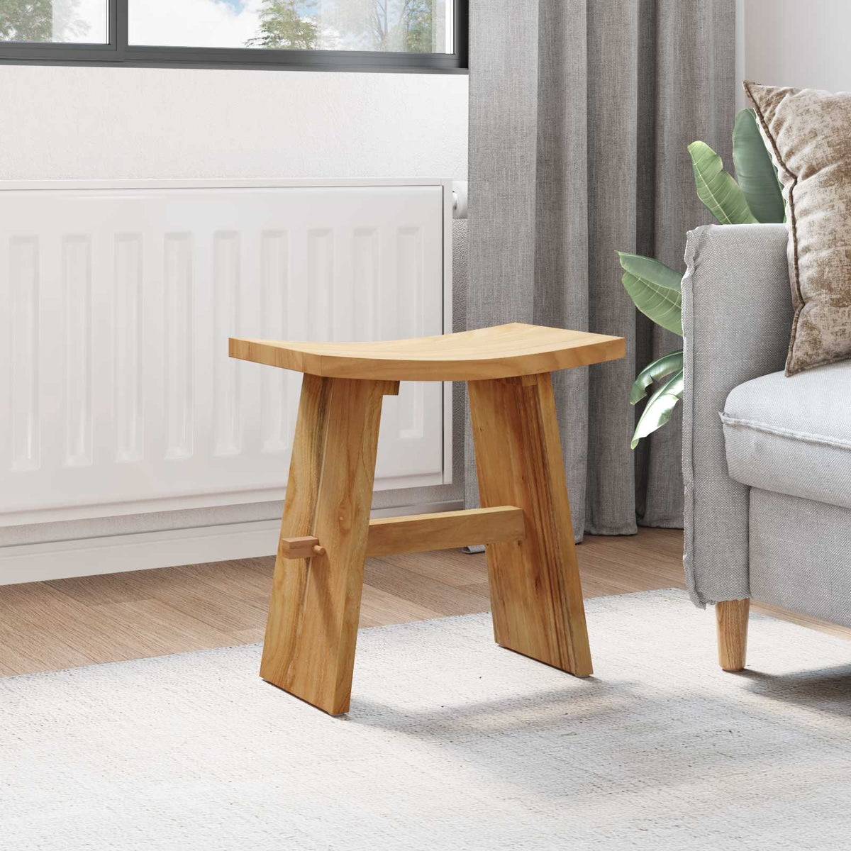 Badestol Brun 50 X 29,5 X 50,5 Cm Massivt Teaktre