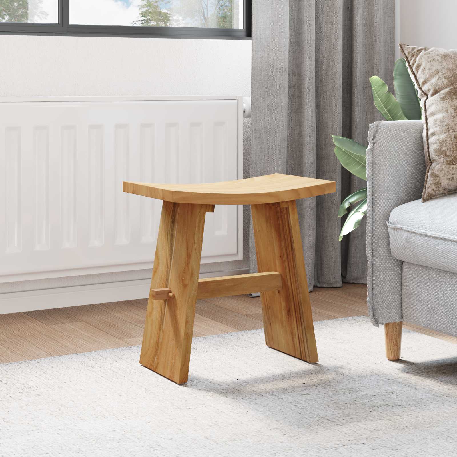 Badestol Brun 50 X 29,5 X 50,5 Cm Massivt Teaktre