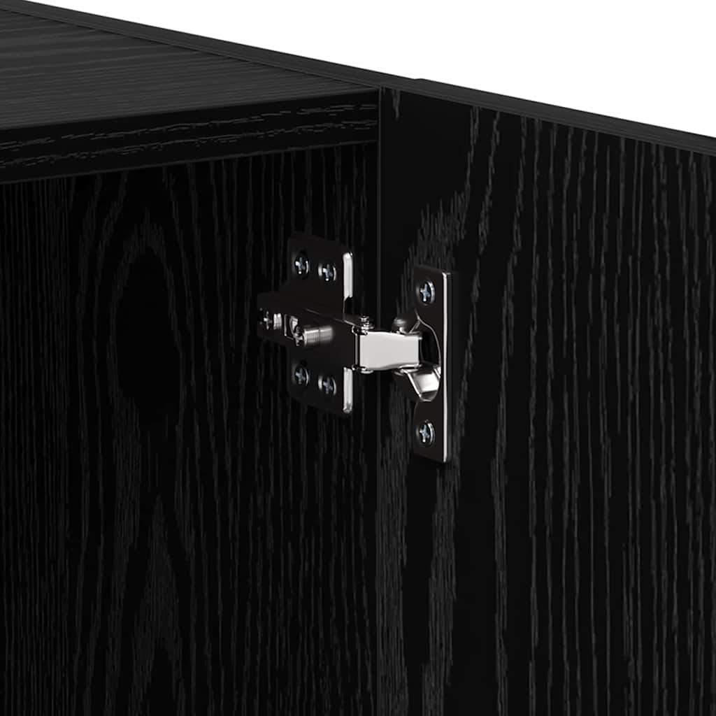 Nattbordskap Svart Eik 40 X 40 X 50 Cm Konstruert Tre