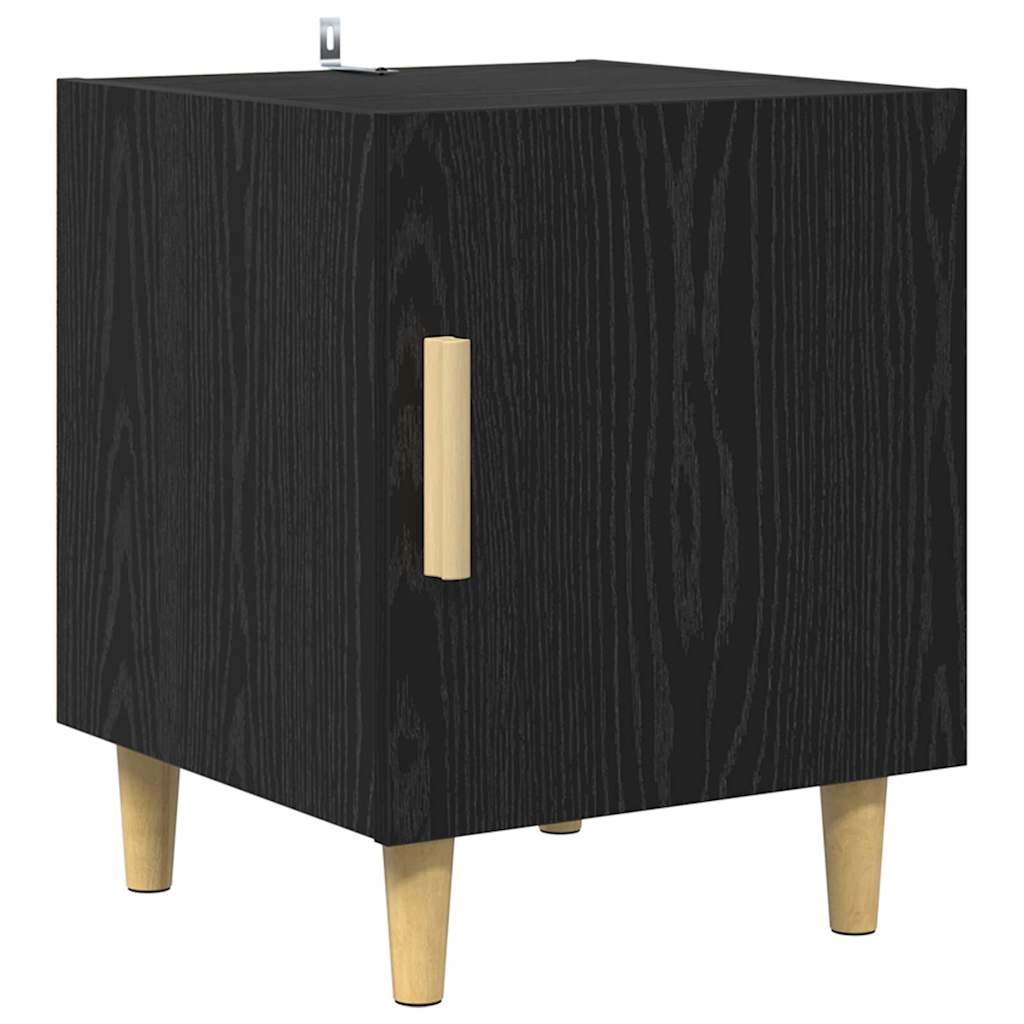 Nattbordskap Svart Eik 40 X 40 X 50 Cm Konstruert Tre