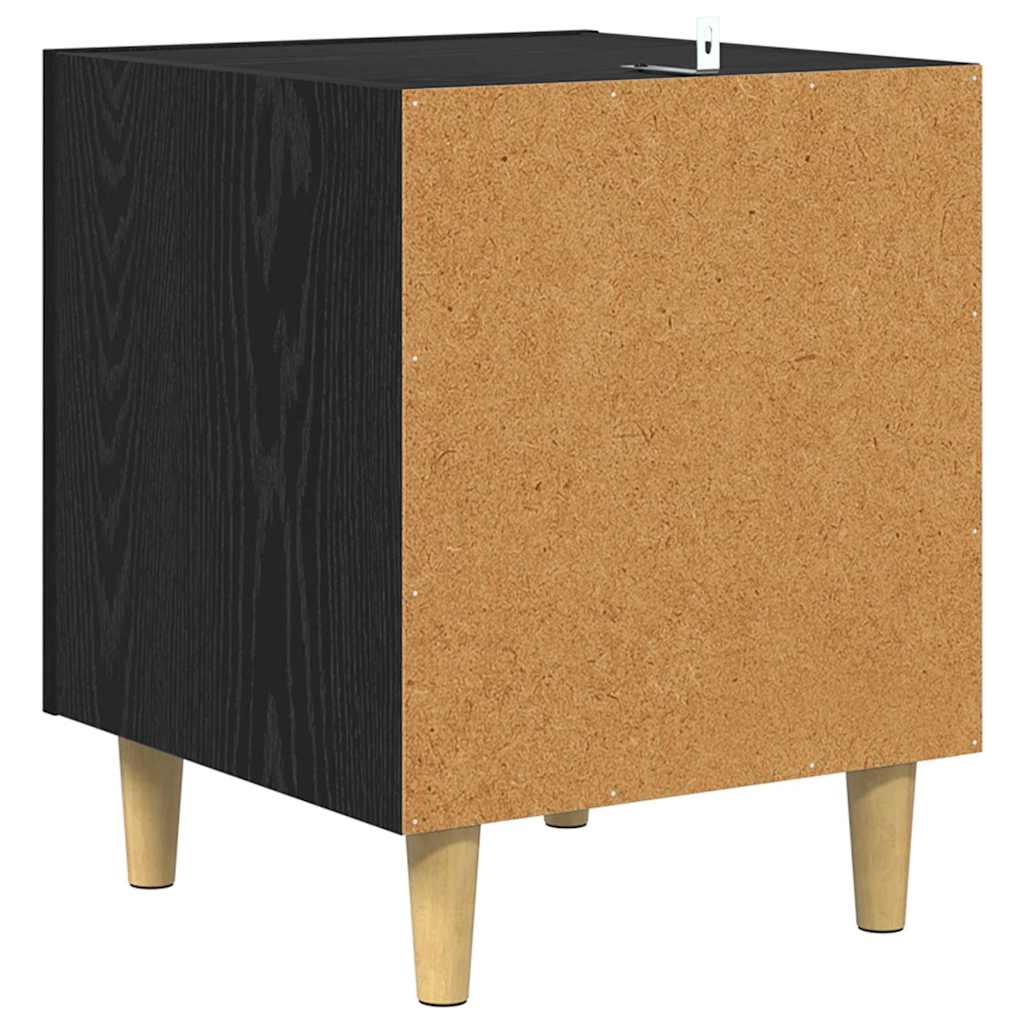 Nattbordskap Svart Eik 40 X 40 X 50 Cm Konstruert Tre