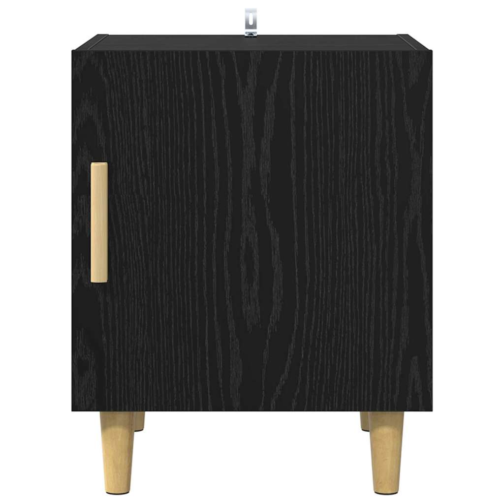 Nattbordskap Svart Eik 40 X 40 X 50 Cm Konstruert Tre