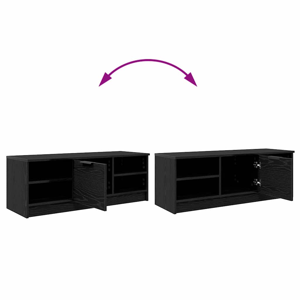 Tv-Skap Svart Eik 102 X 35 X 36,5 Cm Konstruert Tre
